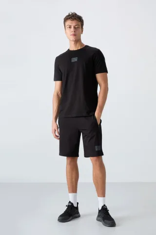 Bedrucktes Baumwoll-Jersey T-Shirt und Shorts Set