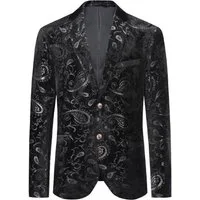 Allthemen Sakko Herren 2 Knöpfe Pailletten Blazer für Party