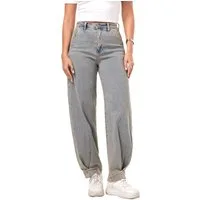 Ital-Design Slouchy Jeans Lässige Denim Jeans für Damen – Bequeme Trendmode (90727765) Used-Look Stretch High Waist Jeans in Blau