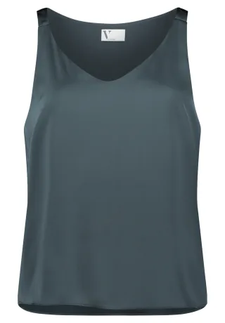 V by Vera Mont - Satin-Bluse grey olive - Gr. - 42