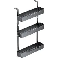 Muxing Hängeregal Kühlschrankregal, Hängeregal, Küchenregal ohne Bohren, 1-tlg., Metall 3 Ebenen Grau