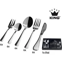 KING Besteck-Set »Oslo« (31-tlg), 6 Personen, Edelstahl 18/10, 2,5 mm, Edelstahl 18/10, inkl. Besteck-Etui, für 6 Personen
