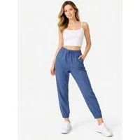 fashionshowcase Stoffhose Damen Hose im Jogger Style mit elastischem Bund und Kordelzug (1-tlg) Bequemer Schlupfbund für hohen Tragekomfort