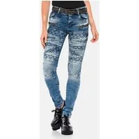 Cipo & Baxx Slim-fit-Jeans Jeans mit coolen Stickelementen, WD381