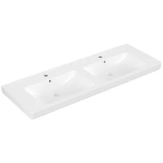 Villeroy & Boch Waschtisch Subway 2.0 7175D001 130 x 47 cm, weiss, 2 Hahnlöcher, mit Überlauf