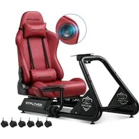 GTPLAYER Simulator Cockpit, sim racing cockpit racing wheel stand Controller (mit Bluetooth-Lautsprecher und Pedalablage)