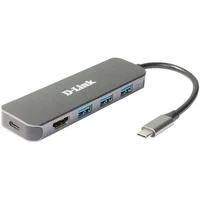 DUB-2333, Dockingstation silber, USB-A, USB-C, HDMI