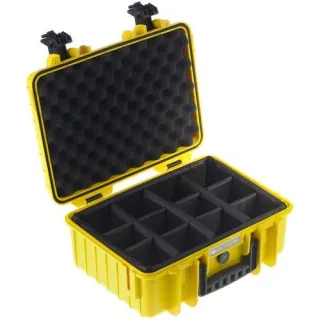 B&W Outdoor Koffer Type 4000 gelb mit Facheinteilung