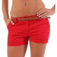 malito more than fashion Bermudas malito Damen Chino Shorts in Unifarben, lässige kurze Hose, Bermuda kurze Sommerhose mit Gürtel