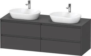 Duravit Ketho.2 Konsolenwaschtischunterbau wandhängend Graphit Matt 1600x550x568 mm - K24899B4949000 K24899B49490000