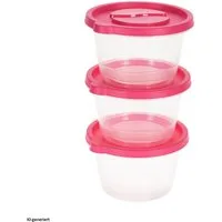 Neuetischkultur Vorratsdose Vorratsdosen-Set, 3-teilig pink, Kunststoff, (Set, 3-tlg., 3 Vorratsdosen), Aufbewahrungsdose Lebensmitteldose Lebensmittelbox Frischhaltedose