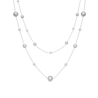 Luxenter weiße Perlenkette in Silber – Clasow