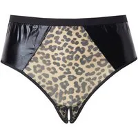 Ulla Popken Slip String Leopard Ouvert