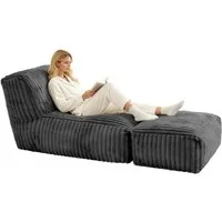 ANYSUN Sitzsack Cord Sitzsack mit Hocker,Großer Sitzsack,Lounge-Sessel für Erwachsene (Boden-Loungesessel, abnehmbarer & waschbarer Bezug,ergonomisch), Sitzsack,klappbare Ottomane-für Wohnzimmer, Schlafzimmer oder Balkon