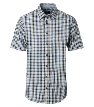 CASAMODA - Freizeithemd Kurzarm blau - Gr. - 4XL