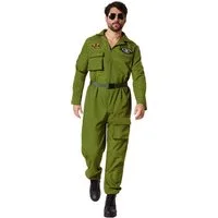 dressforfun Kostüm Herrenkostüm, Olivgrüner Overall im typischen Air Force Stil.