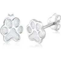 Elli Paar Ohrstecker Pfoten Tier Tatze Hund Katze Filigran 925 Silber, Pfote