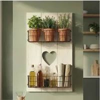 MCW Wandregal MCW-D42, Shabby-Look, 3 Körbe, Dekorativ