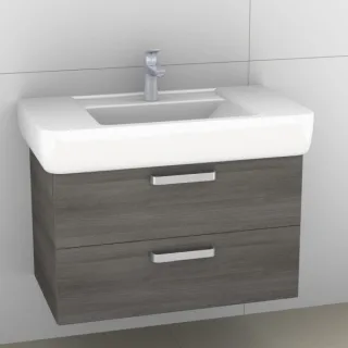 Artiqua 413 Waschtischunterschrank für Renova Plan 122186, 122187 Graphit Struktur quer, 413-WU2L-K6 413-WU2L-K66-7070-401