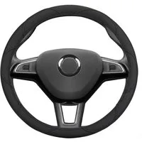 alca Lenkradbezug Lenkradhülle Luxus Auto 37-39 cm Lenkradschoner seidenmatt schwarz, (1-tlg)