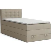 Deine Möbel 24 Boxspringbett JUNG 1 Polsterbett Komplettbett Hotelbett inkl. Topper (für Jugendliche Jugendbett Hellgrau Grau Anthrazit Schwarz Beige, 3-St., Bonellfederkernmatratze H3 Taschenfederkernmatratze H4), 90x200 100x200 120 cm Einzelbett Bo