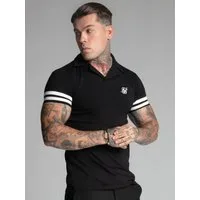 Siksilk T-Shirt SikSilk Herren Schwarzes Tournament Revere Polo