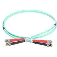 LWL Patchkabel, Duplex, ST > ST Stecker, Multimode OM3 türkis, 10 Meter