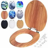 Casaria WC-Sitz, Doppelte Absenkautomatik MDF Holz hygienisch Toilettensitz Klobrille