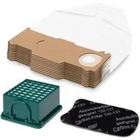PRIMEBAG Staubsaugerbeutel 20 Beutel 2 Filter für Vorwerk Kobold 130, 131 kompatibel