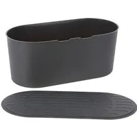 HAC24 Brotkasten Brotbox Brotkiste Toastbrotbox Brot Box Aufbewahrung, Kunststoff, Anthrazit mit Schneidebrett