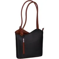 MIRROSI Umhängetasche aus Echtleder, Made in Italy, Schultertasche auch als Rucksack 2 in 1, Tragetasche (ca.28x30x8cm)