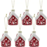 LeGer Home by Lena Gercke Christbaumschmuck Glashänger Lebkuchenhaus (6-tlg), mit Glitzereffekt