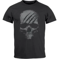 Neverless Print-Shirt Herren T-Shirt Totenkopf Skull Totenschädel Skelett Print Aufdruck mit Print