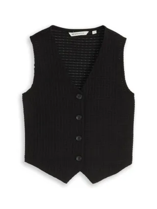 TOM TAILOR Denim - Blazer-Weste schwarz - Gr. - XS