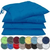 NatureMark Sitzkissen 4er-Set Stuhlkissen 40x40cm mit Bändern, Sitzpolster Kissen 4er Pack, schadstoffgeprüft, Royal blau