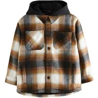 Next Hemdjacke Karierte Hemdjacke mit Kapuze und Borgfutter (1-St)