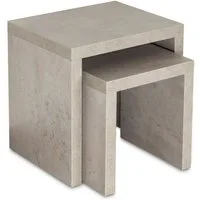 Levandeo® Couchtisch, 2 Satztisch 44x44x36cm Betonoptik grau Beistelltisch