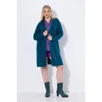 Ulla Popken Strickjacke Long-Strickjacke offene Form V-Ausschnitt