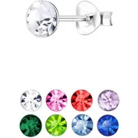 ALEXANDER YORK Ohrstecker-Set CRYSTAL, 8-tlg, 925 Sterling Silber