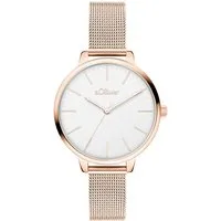 s.Oliver Quarzuhr Lovely Time SO-4566-MQ, Armbanduhr, Damenuhr, Edelstahlarmband, analog