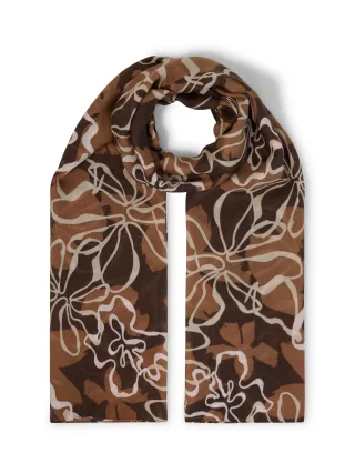 Tom Tailor - Halstuch mit Muster brown big flower design - Gr. - OS