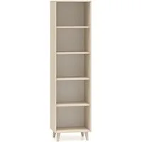 Lomadox Bücherregal MODICA-131, sandbeige mit fühlbarer Struktur, 8 offene Fächer, 50cm Breit