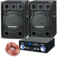 McGrey PA Komplettset DJ Anlage Party-Lautsprecher (Bluetooth, 600 W, Partyboxen 30cm (12 zoll) Subwoofer 2-Wege System - inkl. Endstufe)
