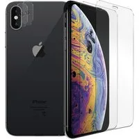 CoolGadget Schutzfolie Panzerfolie für iPhone X / XS, (Spar-Set 4in1, 2x Displayschutz, 2x Kameraschutz), Panzerglas Schutzfolie für Apple iPhone X / XS Folie