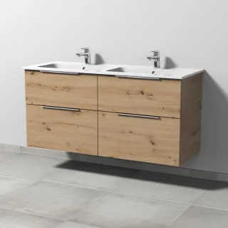 Sanipa 3way Waschtischunterbau zu Duravit ME by Starck Waschtisch mit 4 Auszügen, Eiche Natural-Touc UM72885