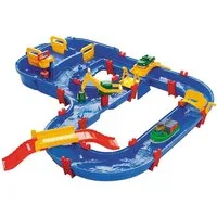 Aquaplay Wasserspieltisch MegaBridge, Wasserstraße mit Schleuse, Kran, Brücke und Boot