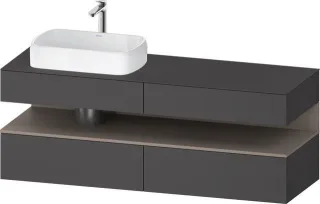 Duravit Qatego Konsolenwaschtischunterbau wandhängend Graphit Matt 1600x550x600 mm - QA4777043490000 QA4777043490000