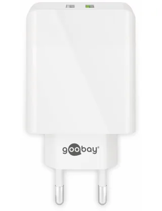 GOOBAY USB/QC-Lader 44957, 2-fach, 2+3 A, 28 W, weiß
