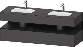 Duravit Qatego Einbauwaschtisch mit Konsolenwaschtischunterbau Graphit Matt 1600x550x600 mm - QA4797 QA4797016490000