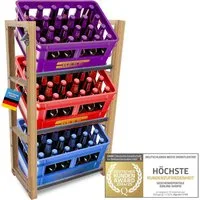Dimono Flaschenregal DIMONO Bambus Getränkekisten Regal – Ablage für 2/3/6 Kisten, für Bier, Wasser & Limonade, Leergut Aufbewahrung